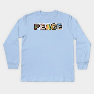 PEACE Sticker - Front Kids Long Sleeve T-Shirt